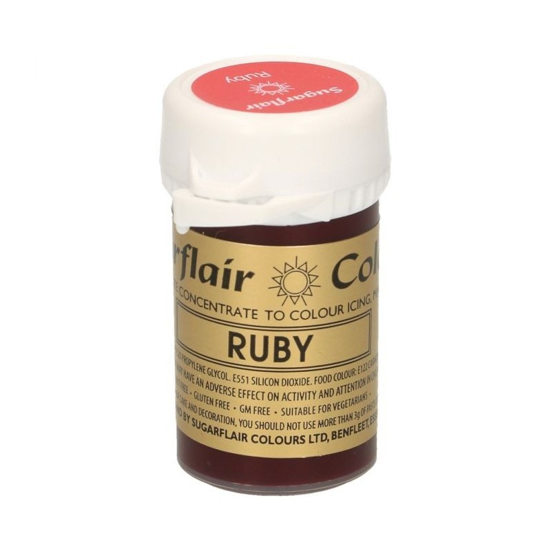 Sugarflair Paste Colour RUBY, 25gr. - Sugarflair in vendita su Sugarmania.it