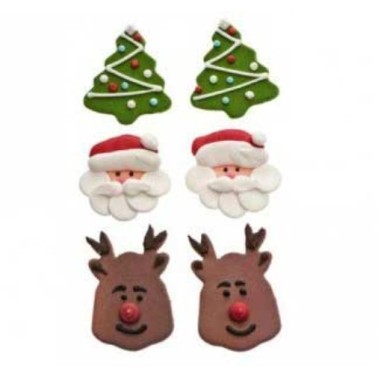 Set 6 decorazioni in zucchero Natale Decora - Decora in vendita su Sugarmania.it