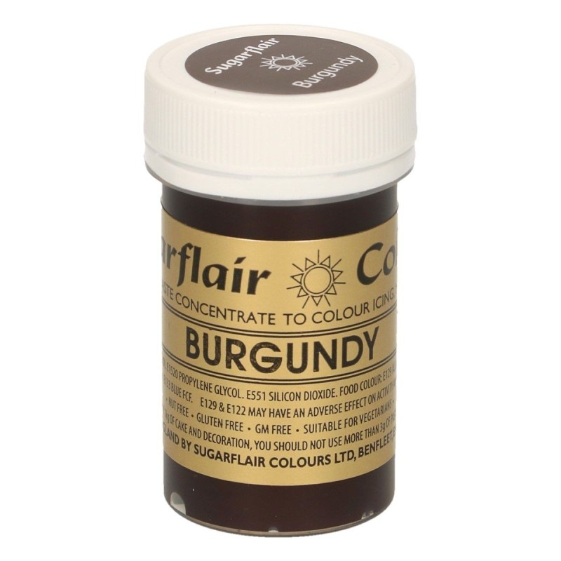 Sugarflair Paste Colour Burgundy 25gr. - Sugarflair in vendita su Sugarmania.it