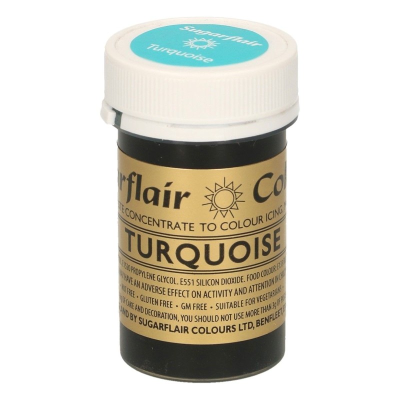 Sugarflair Paste Colour Turchese 25gr. - Sugarflair in vendita su Sugarmania.it