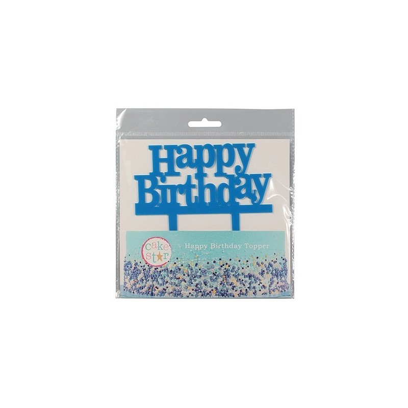 Cake Topper Happy Birthday azzurro - Culpitt in vendita su Sugarmania.it