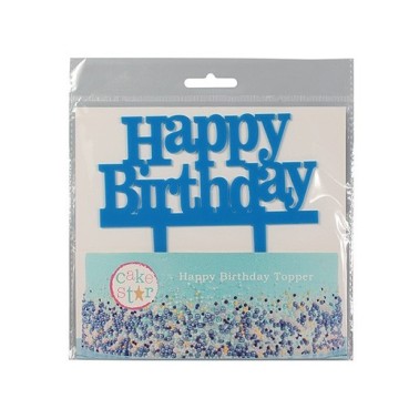 Cake Topper Happy Birthday azzurro - Culpitt in vendita su Sugarmania.it