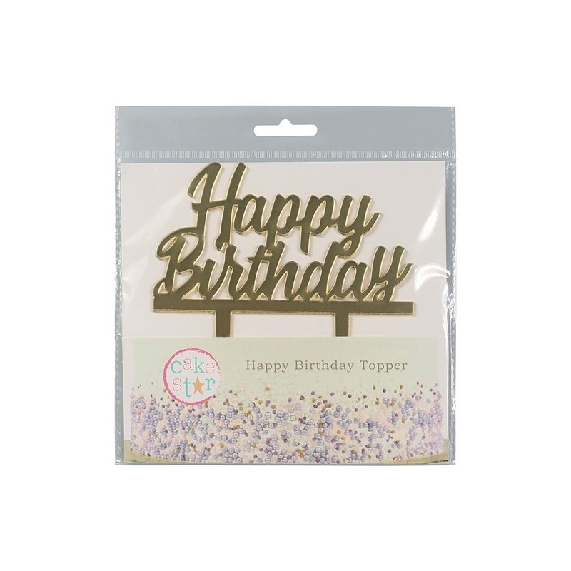 Cake Topper Happy Birthday oro - Culpitt in vendita su Sugarmania.it