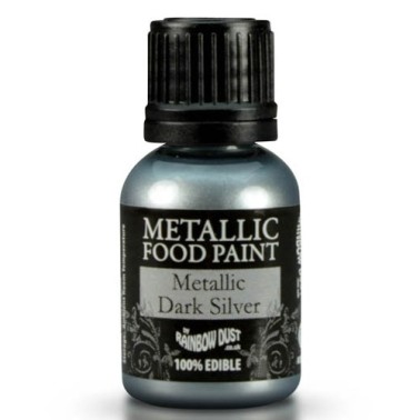 Food Paint Metalic Dark Silver - Rainbow Dust in vendita su Sugarmania.it