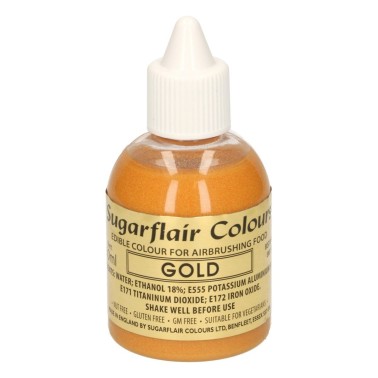 Colorante per aerografo ORO Sugarflair 60 ml  - Sugarflair in vendita su Sugarmania.it