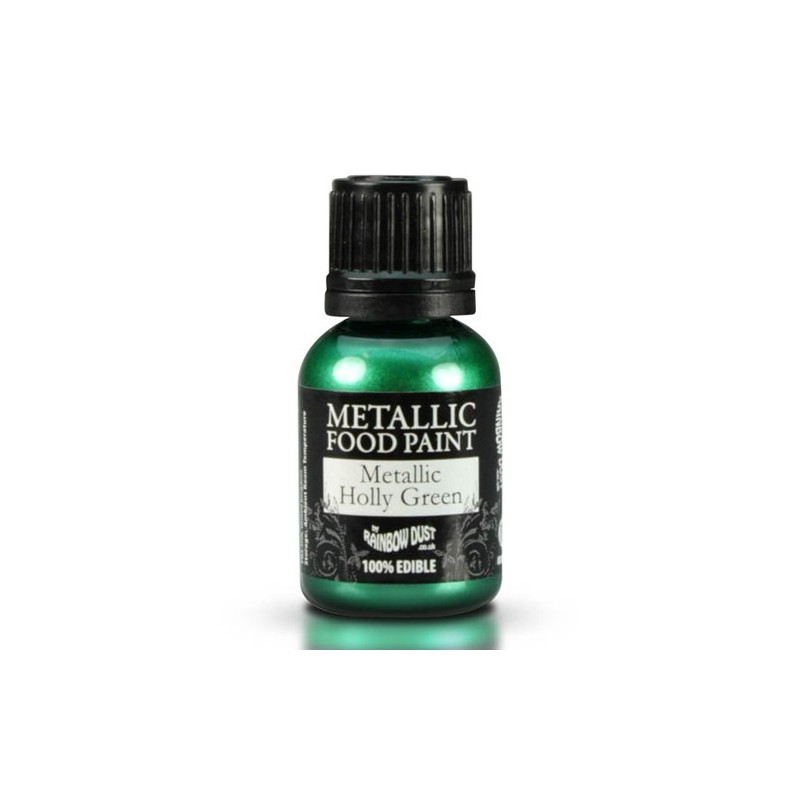 Food Paint Metalic Holly Green - Rainbow Dust in vendita su Sugarmania.it