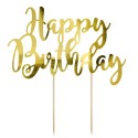 Cake Topper Happy Birthday oro Partydeco - PartyDeco in vendita su Sugarmania.it