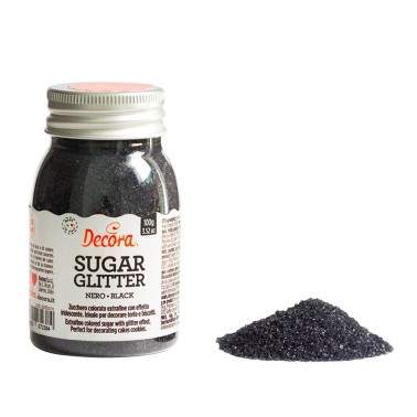 Zucchero glitterato nero Decora 100g - Decora in vendita su Sugarmania.it