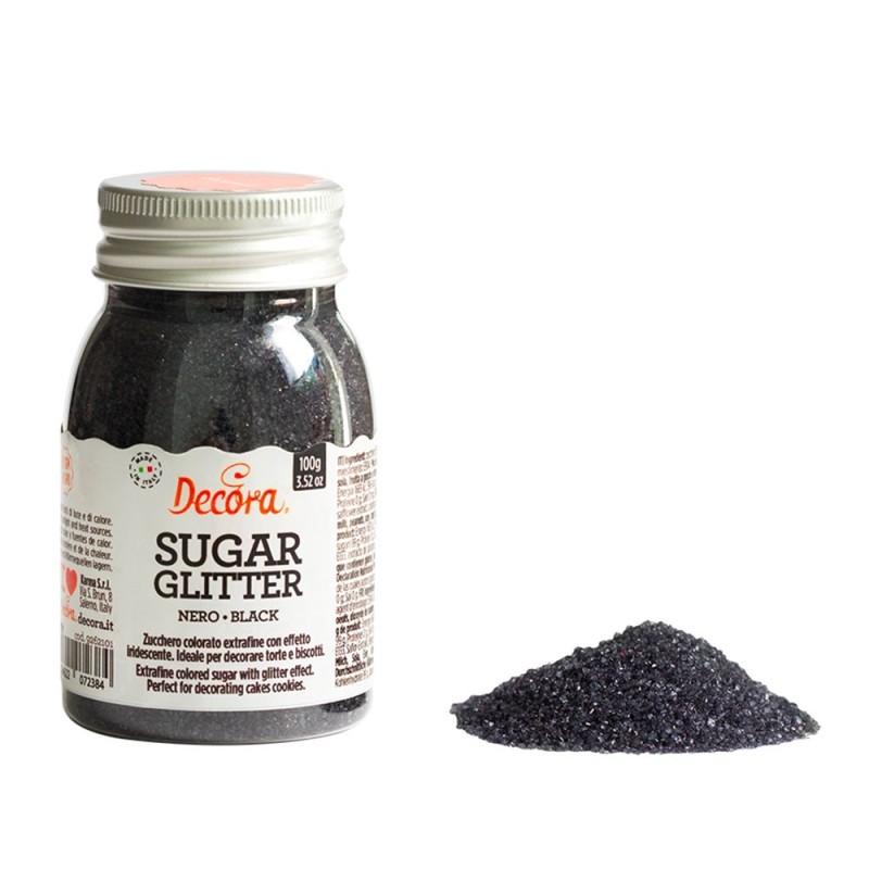 Zucchero glitterato nero Decora 100g - Decora in vendita su Sugarmania.it