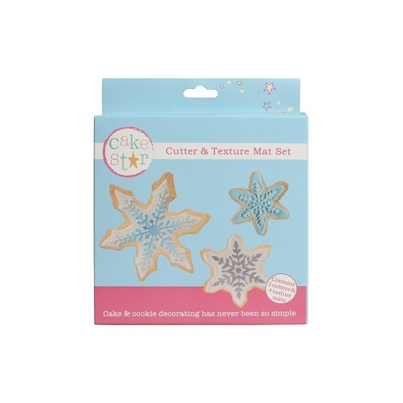 Set 3 stampi fiocchi di neve con texture Cake Star -  in vendita su Sugarmania.it