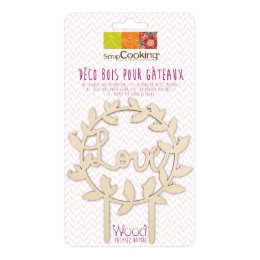 Cake Topper Love in legno ScrapCooking - ScrapCooking in vendita su Sugarmania.it