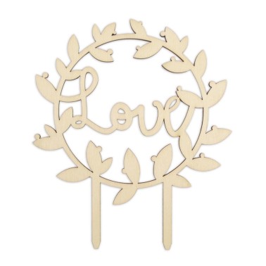 Cake Topper Love in legno ScrapCooking - ScrapCooking in vendita su Sugarmania.it