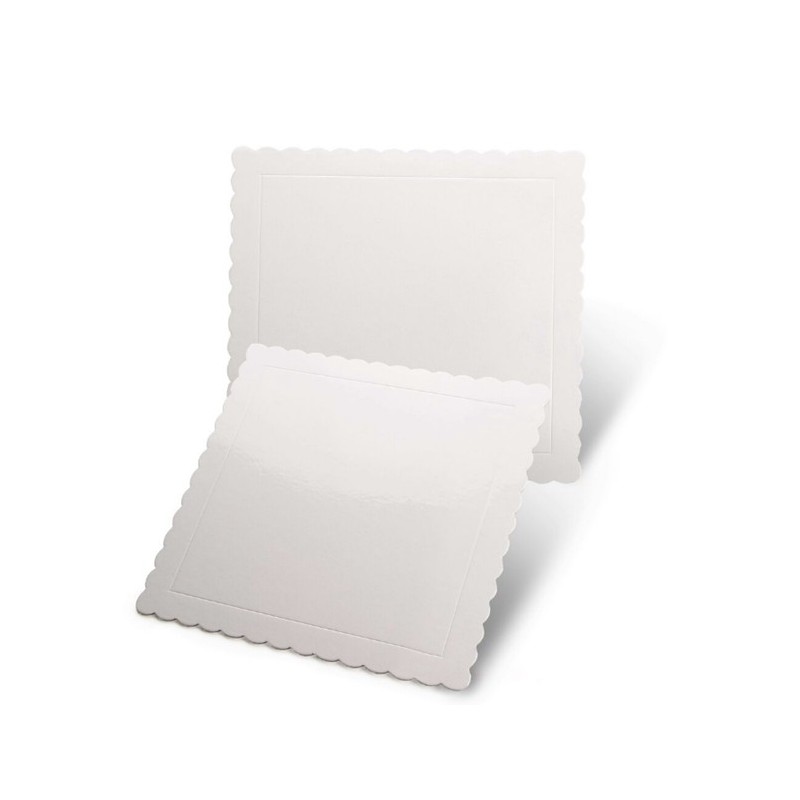 Sottotorta quadrato bianco bordo smerlato -  in vendita su Sugarmania.it