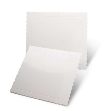 Sottotorta quadrato bianco bordo smerlato -  in vendita su Sugarmania.it