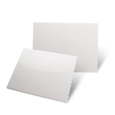 Sottotorta rettangolare bianco bordo smerlato -  in vendita su Sugarmania.it
