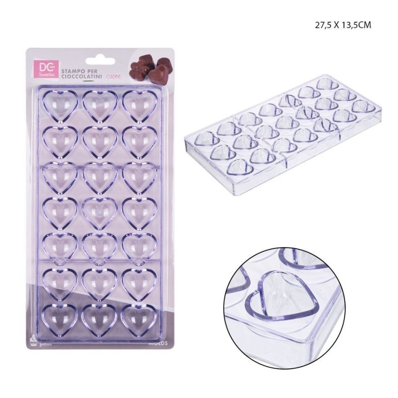 Stampo per cioccolatini cuore 21 cavità - DC Casa in vendita su Sugarmania.it