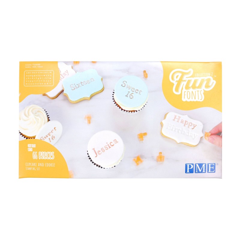 Stampi lettere e numeri per biscotti stampatello Fun Fonts PME - PME in vendita su Sugarmania.it