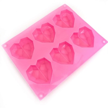Stampo silicone cuore diamante 6 cavità - Happy Sprinkles in vendita su Sugarmania.it
