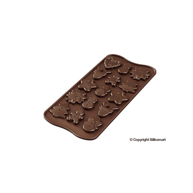 Stampo in silicone per cioccolatini Xmas Buttons Silikomart - Silikomart in vendita su Sugarmania.it