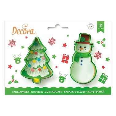 Tagliapasta albero di Natale e pupazzo neve - Decora in vendita su Sugarmania.it