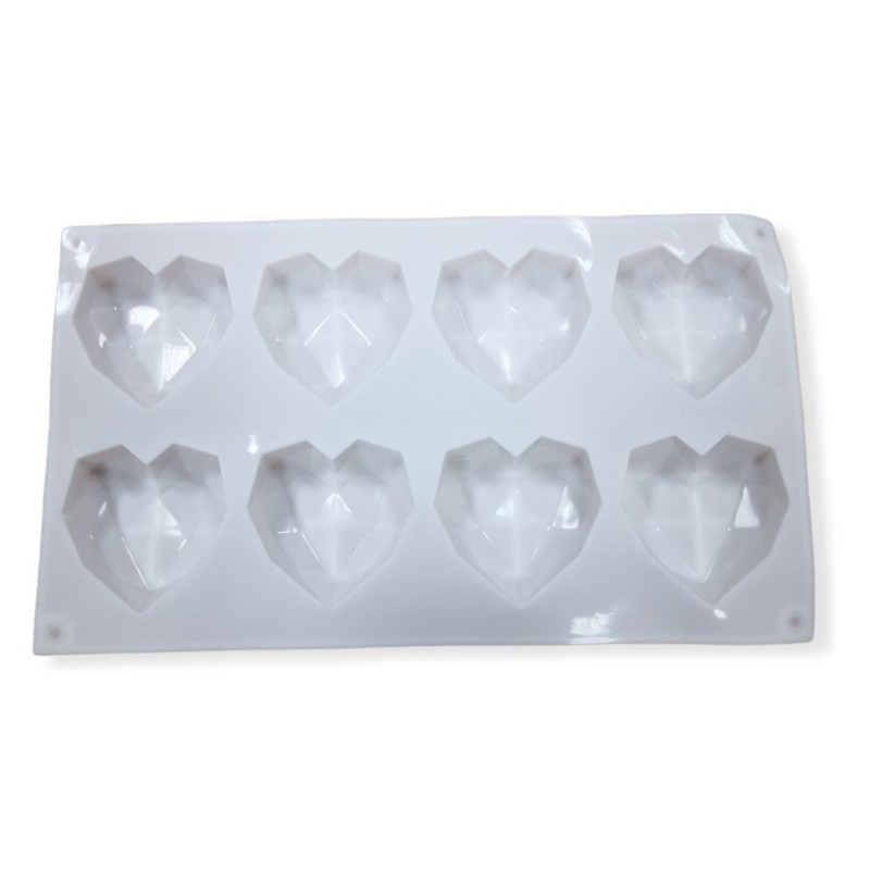 Caramelle DIY Cioccolato Stampo Sapone Gelatina… Stampo in silicone a forma di cuore Stampi silicone Stampi in silicone Tortiera cuore 3D a 8 cavità Cioccolato 