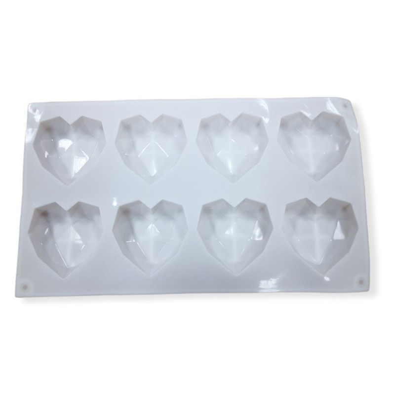 Diamante Silicone Torta Stampo in Silicone Diamante Stampo per Sapone al Cioccolato Forno Stampo per Sapone FANDE Stampo in Silicone Cuore Diamante 3D 6 Cavità（3PCS） 