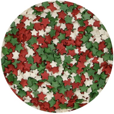 Stelle rosse verdi e bianche 60 g FunCakes - Funcakes in vendita su Sugarmania.it