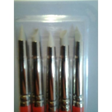 Set 5 pennelli in silicone misura 2 - Modecor in vendita su Sugarmania.it