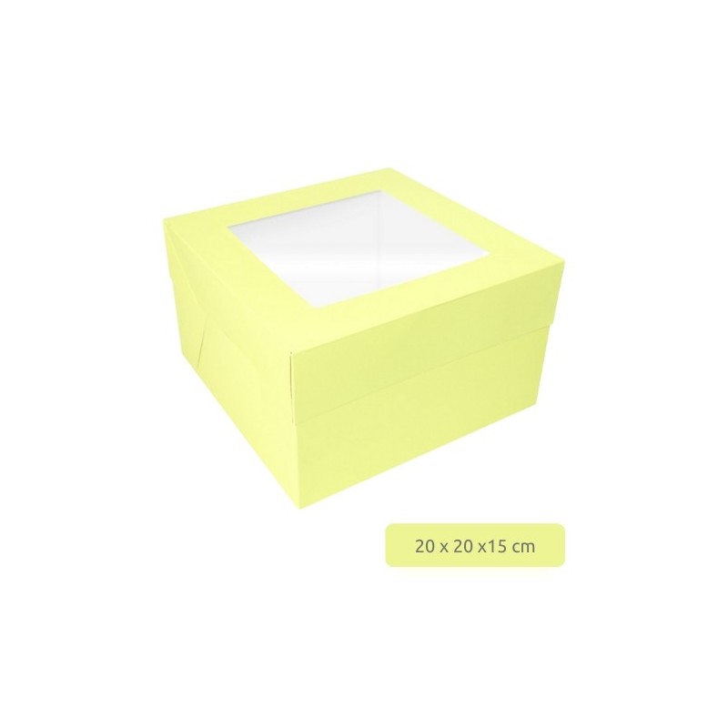 Scatola per torta gialla 20x20x15 cm - Sugarmania in vendita su Sugarmania.it